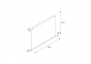 Bertazzoni Original 100 cm - stänkskydd. Rostfri (901367)