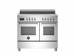 Bertazzoni Professional-serien. 100 cm spis, 5 zon induktionshäll med flexizone, dubbelugn med varmluft + grill*. Rostfri. (PRO105I2EXT) - 5 års garanti
