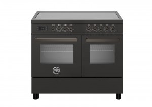 Bertazzoni Professional-serien. 100 cm spis, 5 zon induktionshäll med flexizone, dubbelugn med varmluft + grill*. Carbonio. (PRO105I2ECAT) - 5 års garanti