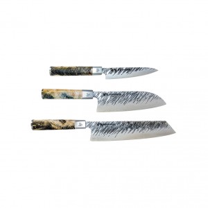 Satake Ame knivset med Petty, Santoku & Kiritsuke (SAMESET3)