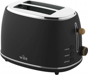 Witt Premium brödrost 2 skivors trä-look (svart - 61120067) - 2 års garanti