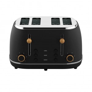 Witt Premium brödrost 4 skivors trä-look (svart - 61120068) - 2 års garanti