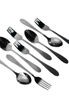 Vargen & Thor ONYX Dessert- / förrättsbestick - 8-delar (Svart) - 2 års garanti