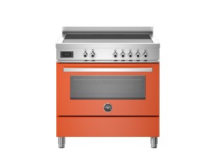 Bertazzoni Professional-serien. 90 cm spis, 5 zon induktionshäll med flexizone, singelugn med varmluft + grill*. Orange. (PRO95I1EART) - 5 års garanti
