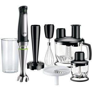 Braun Stavmixer MultiQuick 7 XL. 1000W.  2L. 6 tillbehör. Svart/Rostfri. (MQ7087X) - Fri frakt