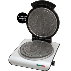 ÅVIKEN Rånjärn Diamond. Singel 1 våffelrån / krumkake. 1000W. Avtagbar sladd. Silver. (908.2) - Fri frakt