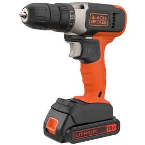 BLACK & DECKER Borr-/skruvdragare med 18V Lithium-ion 1,5AH. (BCD001C1-QW) - Fri frakt