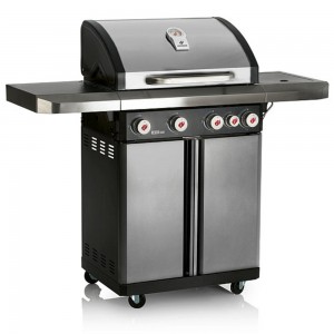 Landmann gasolgrill. 4 huvudbrännare. 1 sidobrännare. Grillyta: 65x40 cm. Gjutjärnsgaller. Rostfri. (Rexon 4.1 Stainless Modulus) - Fri hemleverans