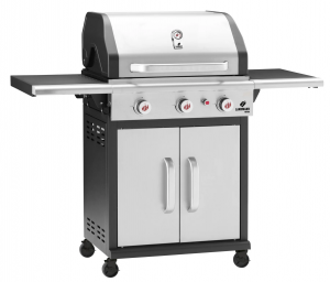 Landmann gasolgrill. 3 huvudbrännare. Gjutjärnsgaller. Grillyta: 65x44 cm. Rostfri. (Triton 3.0 flexX - Stainless Steel) - Fri hemleverans