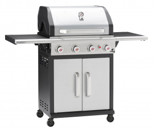 Landmann gasolgrill. 4 huvudbrännare. Grillyta: 65x44 cm. Gjutjärnsgaller. Rostfri. (Triton 4.0 FlexX Stainless Steel - Modulus) - Fri hemleverans