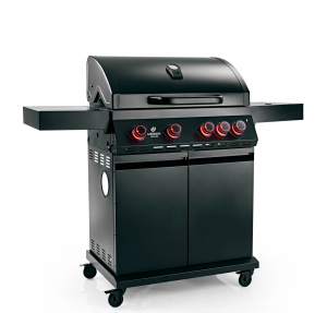 Landmann gasolgrill. 4 huvudbrännare. 1 kokplatta. Gjutjärnsgaller. Grillyta: 76x41 cm. Svart. (Cool Black Classic 4.1) Facelift. - Fri hemleverans