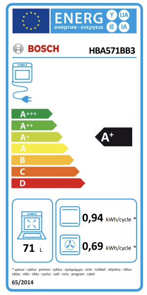 Energidekal Bosch Serie 4, Inbyggnadsugn, 60 x 60 cm, Svart (HBA571BB3) - 2 års garanti