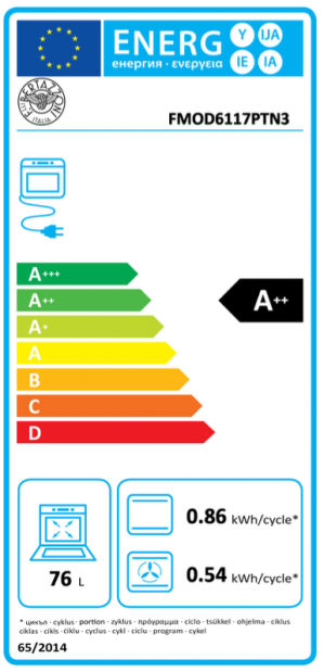 Energidekal Bertazzoni Modern-serien. 60 cm inbyggnadsugn. Pyrolys. TFT-display. 80L. Carbonio. (FMOD6117PTN3) - 5 års garanti
