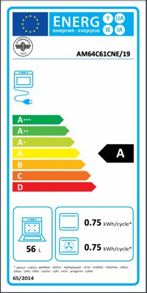 Energidekal La Germania gasspis. 60 cm. 4 brännare. 1 ugn. Svart. (AM64C61CNE/19) Fri hemleverans. - 1 års garanti