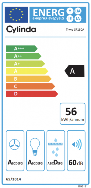 Energidekal Cylinda Vägghängd köksfläkt. 60 cm. HobHood Connect. LED-belyning. Svart. (Thyra SF160A - 1004671) Fri frakt. - 2 års garanti