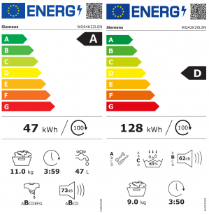 Energidekal Siemens iQ500. Tvätt & Tork – 11 kg + 9 kg. Värmepump. Home Connect. smartFinish. intelligentDry. Vit. (WG64K2ZLSN) + (WQ42K20LSN) Fri hemleverans. - 2 års garanti